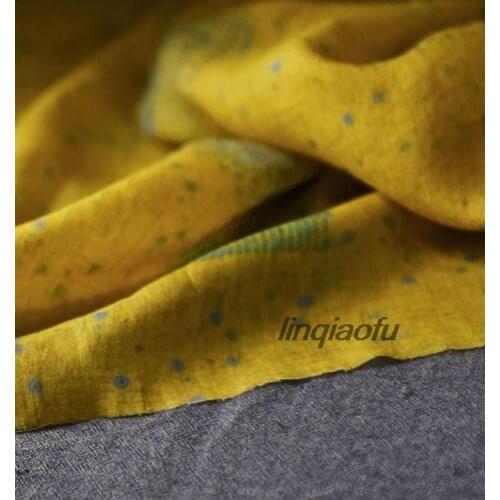 Cheongsam shirt dress fashion pure ramie inkjet printing fashion fabric