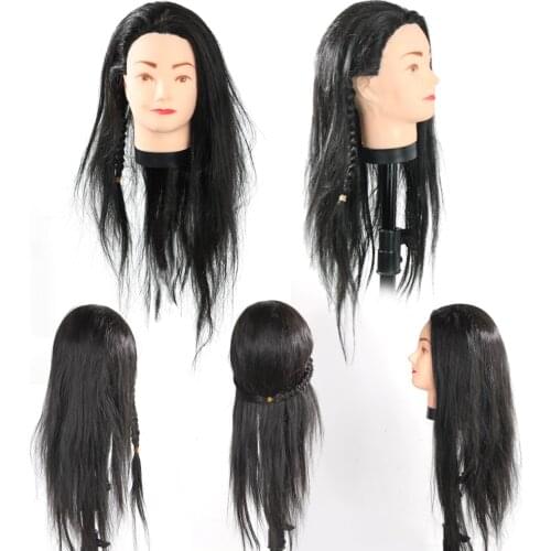 Professional Hairdressing Training Mannequin Practice Head 65cm Hairstyle Hairdressing Training Doll Female Mannequins With Wig