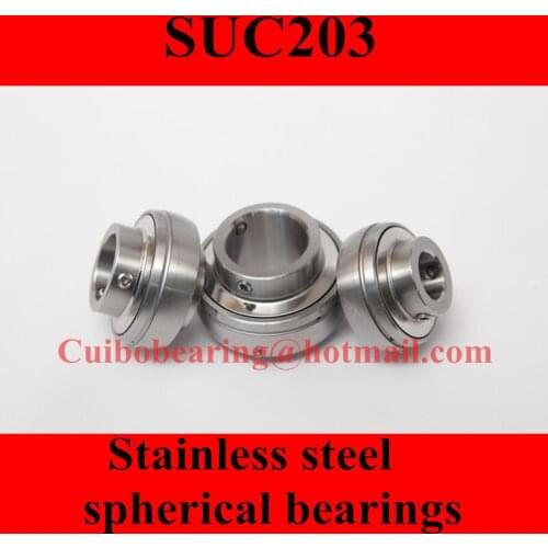 Stainless steel spherical bearings SUC203 UC203 17*47*31mm