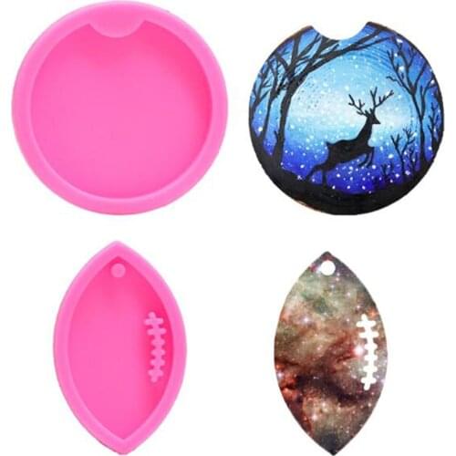 DIY Silicone Coaster Mirror Crystal Mold Car Cup Mats Molds Cup Holder Insert Coaster Making Molds