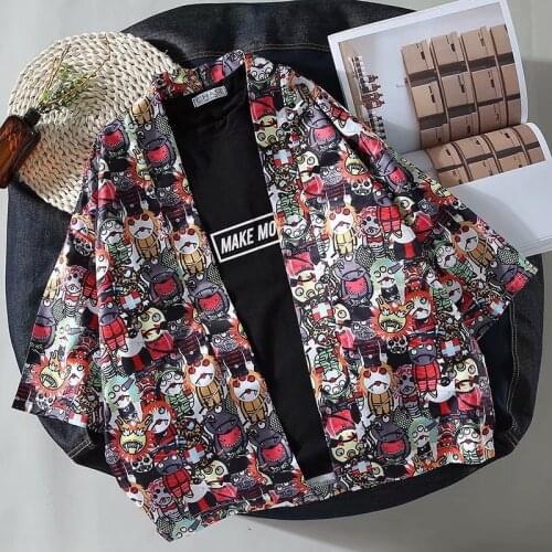 Sun-protective Shirts Coat Yukata Women Japanese Kimono Traditional Harajuku Couple Kimonos Cardigan Men Beach Loose sleepwear