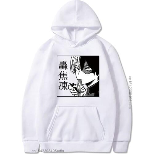 Anime Boku No Hero Academia Shoto Todoroki Hoodies Men Women Long Sleeve Tops Premium Cotton Hooded Pullover