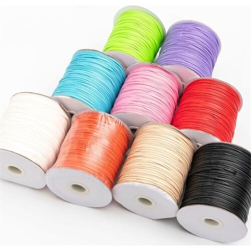 5m/lot 1.0/1.5/2.0mm Round Leather Cord Strips Waxed Cotton Thread for Jewelry Bracelets Necklace Making