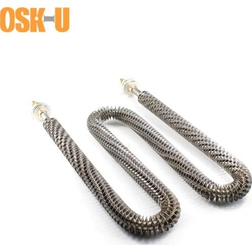 W Type Fin Heating Element 220V 10/12mm Tube Diameter Heating Tube M16/M18 Thread Heater Element Wattage 1.5/2.5/3.5KW