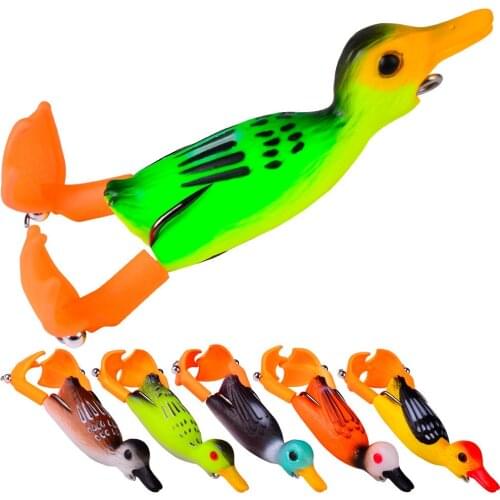 1Pcs Rotating Propeller Flipper Duck Soft Bait 3D Eyes 9cm 11.5g Artificial Ducking Frog Fishing Lure Swimbait Bass Pesca Tackle