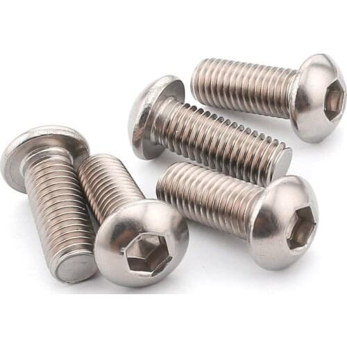 20 pcs M4 304 stainless steel round head pan head hexagonal screw / semicircular head hexagon socket screw
