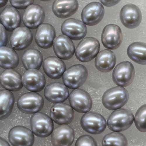 Lots of 50 pcs half drilles real gray freshwater pearl free shipping