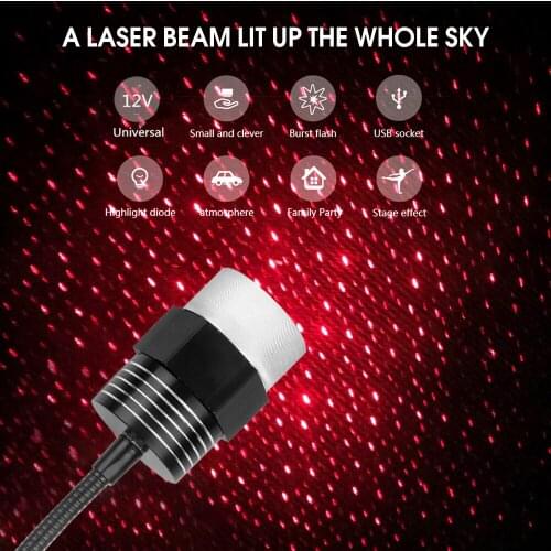 5V USB Starry Sky LED Laser Projection Lamp Portable for Disco Stage Light Car Bedroom Tent Ceiling Adjustable Star Decor Light