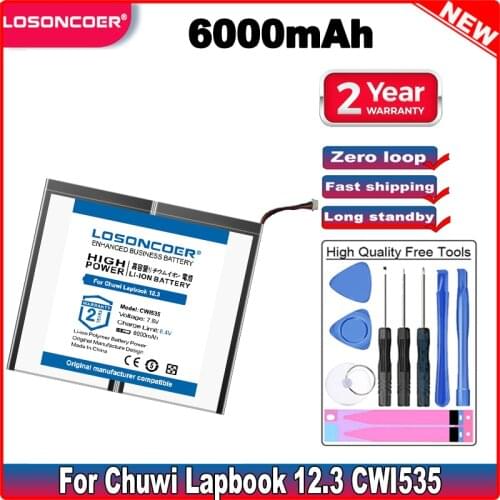 LOSONCOER 6000mAh Laptop Battery For Chuwi For Lapbook 12.3 CWI535 H-38150155P 7.6V Batteries