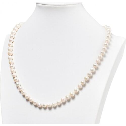 Generous Pure White 7-8mm Smooth Freshwater Natural Pearls Created For Simple Chain Necklace 22inch Fit Noble Women Female H483