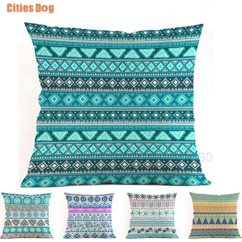 Bohemian geometric religious elephant god 45*45cm square pillow case Cushion cover Retro car sofa decoration pillow cushions