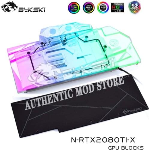 Bykski N-RTX2080Ti-X FR-N-RTX2080Ti-X Water Block use for NVIDIA GeForce RTX 2080Ti/2080 Reference Founders Full Cover GPU Block