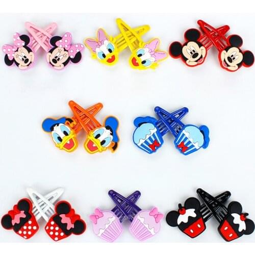 Disney Series Clip Mickey Minnie Childrens Hair Clip Girls Hairpin Clip Hair Accessories Cartoon Bang Clip Not Hurt Hair Gift
