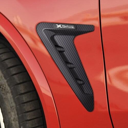 For BMW X1 X2 X3 X5 X6 iX iX3 i3 i530 i760 E91 Auto 3D Sticker XDrive Logo Carbon Fiber Style Car Front Fender Sticker Black