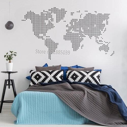 World Map Wall Decals Art Vinyl Wall Stickers For Living Room Wallpapers Sofa Background Bedroom Decor Hall Murals LA545