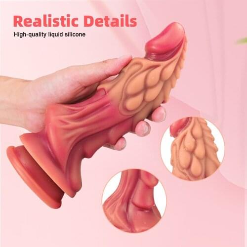 Kirin tablets European and American new special-shaped penis makeup simulation oversized thick fake penis adult products woman m
