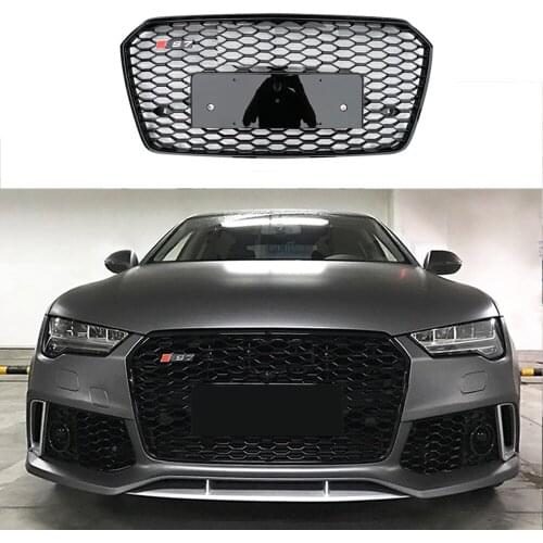 For A7 Racing Grills For A7 S7 2016 2017 2018 2019 Auto Grille Modified Front Bumper Mesh Front Grill Cover Grills Grille