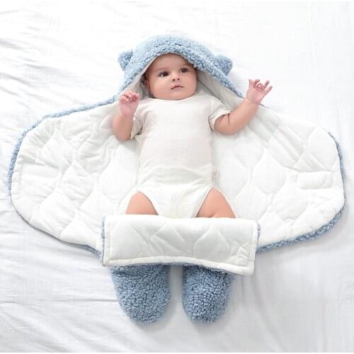 Soft Newborn Baby Wrap Blankets Baby Sleeping Bag Envelope For Newborn Sleepsack 100% Cotton Thicken Cocoon For Baby 0-6 Months