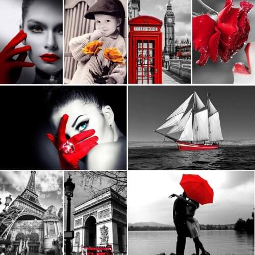 5D Diy Diamond Painting Red and black Series Kit Full Drill Square Diamond embroidery Mosaic Picture of Rhinestones Home Decor