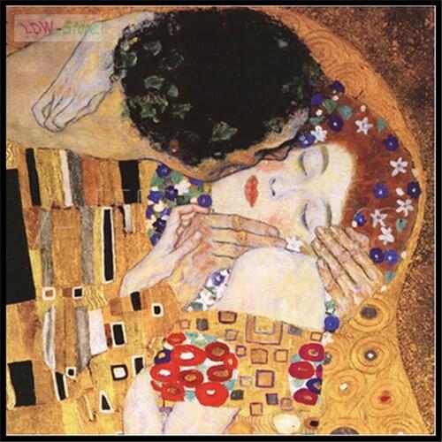Klimt DIY Embroidery Cross Stitch 11CT Kits Craft Needlework Set Printed Canvas Cotton Thread Home Decoration Wholesale Room
