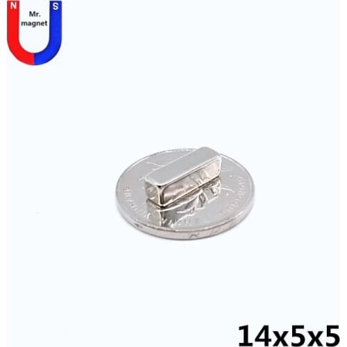 100pcs 14x5x5 neodymium magnet super strong cube 14*5*5 rare earth magnet Mini rectangle 14mm x 5mm x 5mm magnets