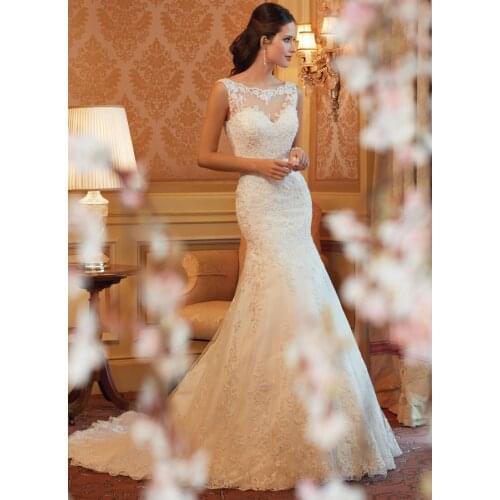 2018 Latest White/Ivory Bohemian Lace appliques Open Back Brides Mermaid Backless Bridal Gown mother of the bride dresses