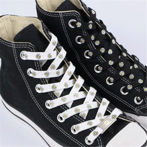 Little Daisies Shoelaces Printing Fashion Unisex Flat Shoe laces High-top Canvas Sneakers Shoelace Sports Shoelaces 1 Pair