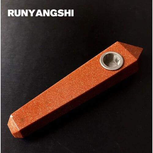 Sio2 Smoking Pipe Natural Stones and Minerals with Strainer 1 Pc Smoke Pipe Runyangshi YH18