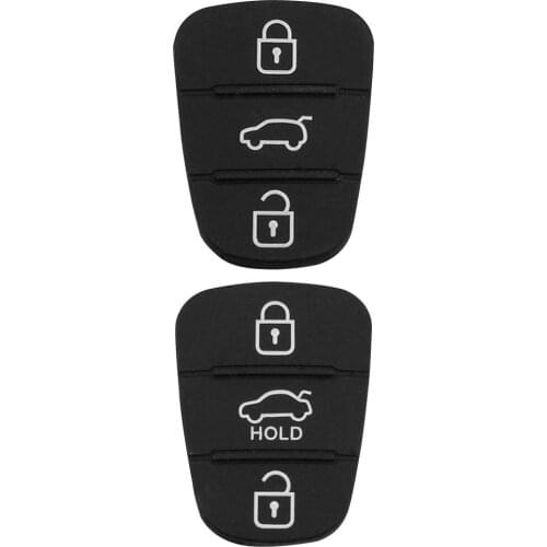 Replacement 3 Buttons Rubber Pad for Hyundai Kia Flip Car Key Fob Case Cover Durable Silica Gel Letters/No Letters 45*28*1mm