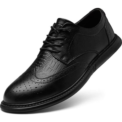 High Quality Mens Genuine Leather Shoes Large Mens Oxford Shoes Business Mens Dress Shoes Wedding Crocodile Moccasin Homme
