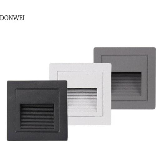 Waterproof Outdoor Led Stair Step Light 3W Recessed Wall Corner Light LED Footlight Night light For Landscape Pathway stairway