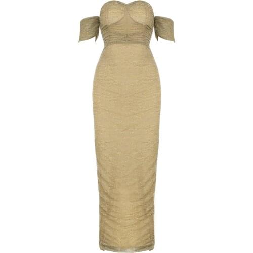 2021 New Summer Fashion Lace Elegant Dress Women Sexy Off Shoulder Strapless Club Celebrity Party Maxi Dress