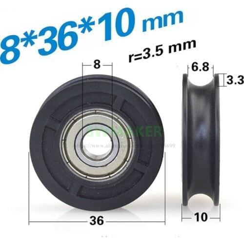 1pcs 8*36*10mm 608zz plastic guide wheel/pulley, 7mm over-line track wheel, furniture Peilin wheel