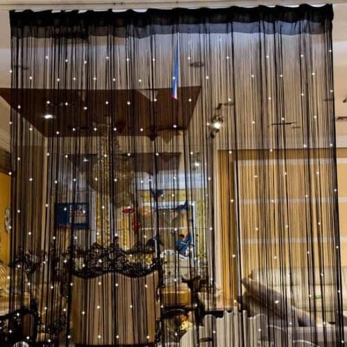 100*200cm Romantic Beads Design Beaded Crystal Curtain String Window Curtain For Bedroom Living Room Tassel Decoration