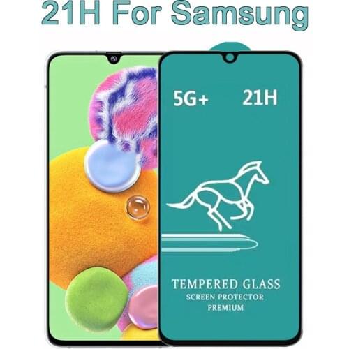 100pcs 21H For Samsung A01/A11/A21/A31/A41/A51 5G/A71/A81/A91/A21S/ A01 Core 2.5D Full Cover Full Glue Tempered Glass