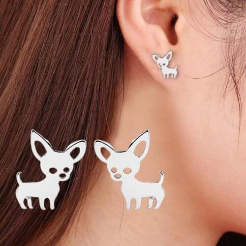 2019Oorbellen Mode-sieraden Mooie Teckels Hond Stud Oorbellen voor Vrouwen Kids Gift Koreaanse Stijl Dier Leuke Oorbellen Bijoux