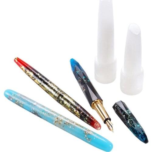 4pcs/Set Fountain Pen Silicone Mold For Epoxy Resin DIY Crystal Epoxy Glue UV Resin Mold Casting Tools Cylinder Pen Crafts
