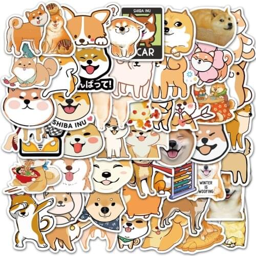 50PCS Kawaii Japanese Shiba Inu Dog Animal Stickers for Kids Gift Stationery Scrapbook Laptop Suitcase Cute Puppy Decal Stickers