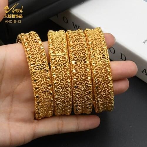 ANIID African Bangle For Women Charms For Bracelets Dubai Jewelry Mama 2021 24K Gold Plated Stackable Bling Mom Gift Wholesale