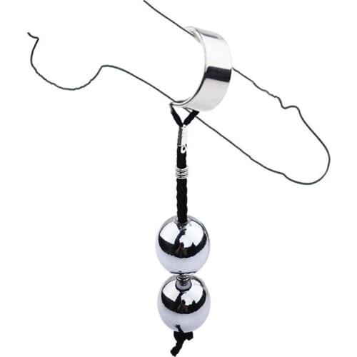 Erotic Accessories of Original Metal Ball Weight Hanger Hanging System for Male Penis Enlargement Stretcher Extender Cock Ring