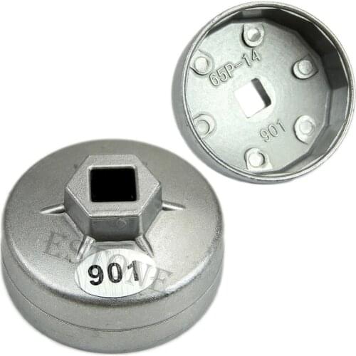 1/2 Square Drive 65mm 14 Flutes End Cap Oil Filter Wrench Auto Tool For Toyota