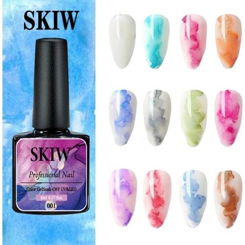 SKIW Blooming Gel Nail Glue Gel Nail Polish Painting Gel Art Enamel Watercolor Ink Line Painting Art For Uv Nail Art Paint