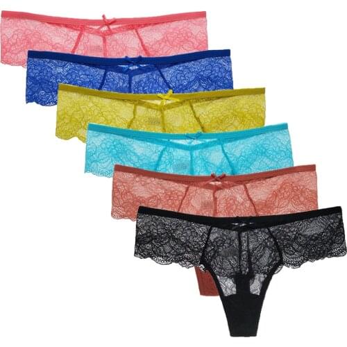 12 Pcs/Set Cotton Panties Sexy cozy Lace g-strings Transparent Underwear Comfortable Ladies Bikini Pantys Ultra-thin Lingerie