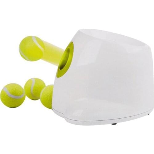 Dog Pet Toys Tennis Launcher Automatic Throwing Machine Pet Ball Throw Device 3/6/9m Section Emission with 3 Balls Dog Training