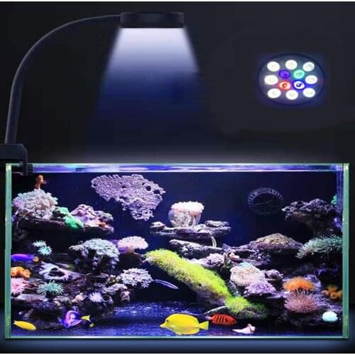 Coral Reef LED Light Saltwater Sea Water Marine LED 12W Small nano Aquarium Fish Tank Lights Reef Grow Lighting Lamp SPS LPS LED