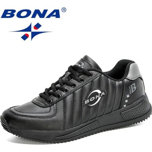 BONA 2020 New Designers Action Leather Running Shoes Men Sports Shoes Man Outdoor Trendy Sneakers Masculino Zapatos De Hombre