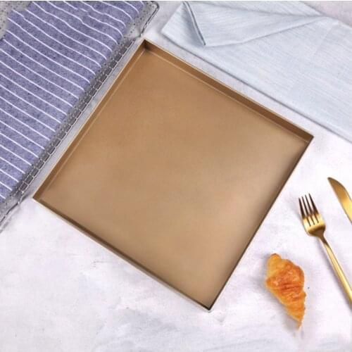 Stainless Steel Square Baking Tray Golden Barbecue Tray Non-stick Cake Roll Baking Tray Baking Tool Kitchen Supplies