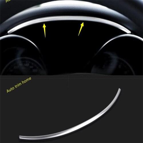 Lapetus Dashboard Up Edge Side Lid Molding Garnish Cover Trims Metal Fit For Mercedes Benz C CLASS W205 / GLC X253 2015 - 2018