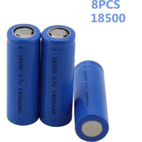 8pcs/lot SHSEJA 3.7V 18500 1400mAh rechargeable lithium battery 3.7V strong light flashlight anti-light special lithium battery