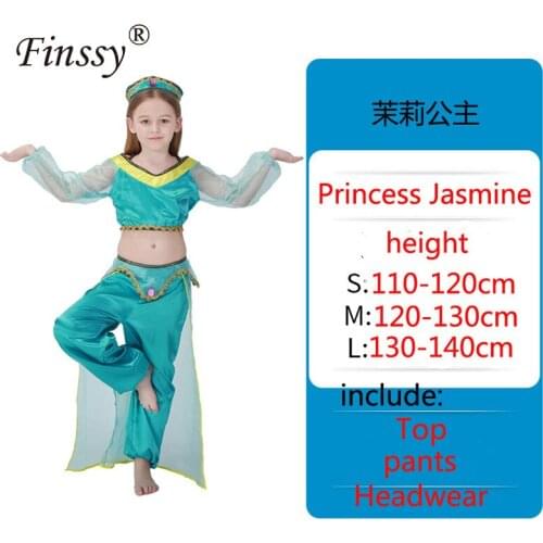 Belly Dance Dress Aladdins Lamp Jasmine Princess Cosplay Costume for Girls Halloween Carnival Party costumes